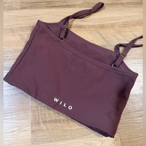 Wilo the label cherry brown color ribbed sports bra size Small without padding